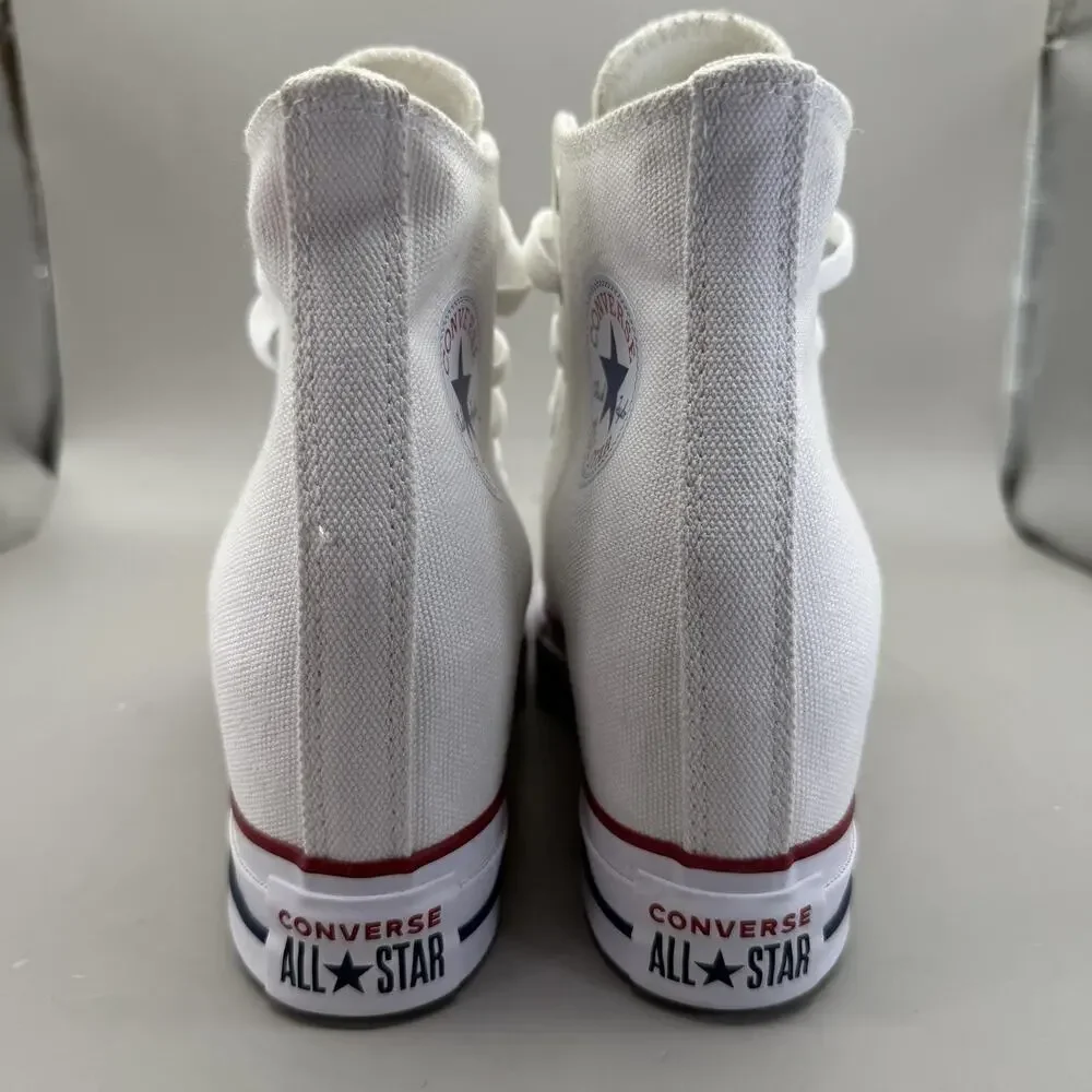 Converse Chuck Taylor All Star Wedge Shoes Womens 7.5 White Canvas Sneakers